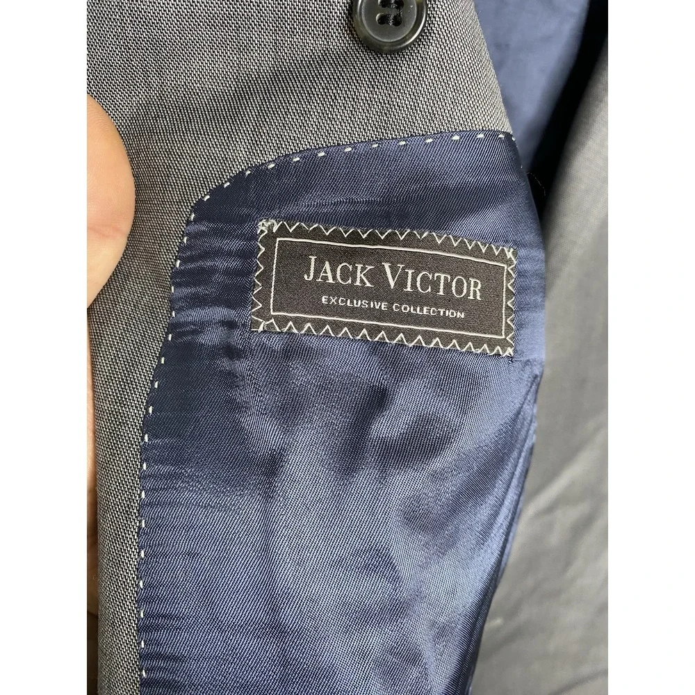 Jack‎ Victor Men's Executive Collection 100% Wool Blazer Grey Size 44 L